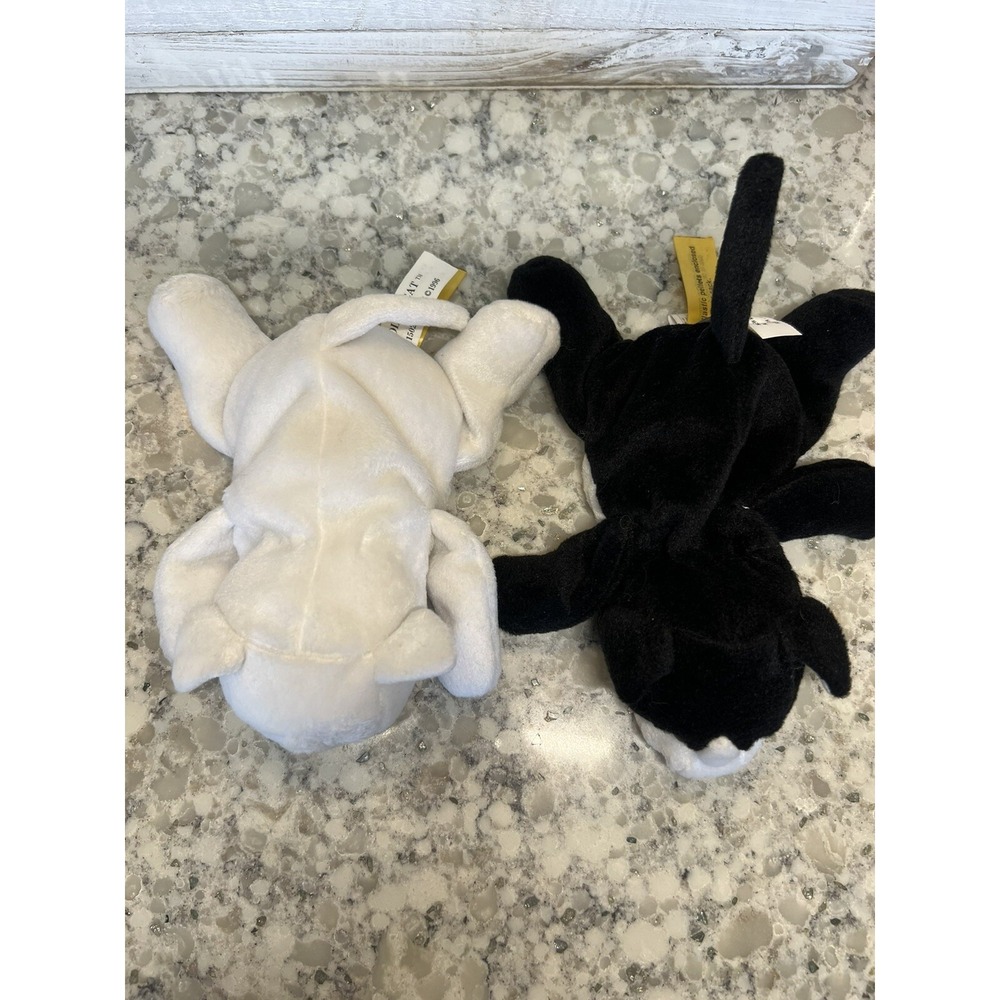 Cat GANZ 7" Holly & Milly 2 Black White Bean Bag 1996 VTG Floppy Plush Toss'ems - Picture 3 of 7